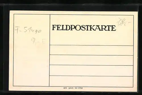 Künstler-AK Beine, Kirche 1915