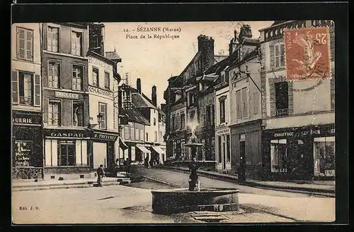 AK Sézanne, Place de la Republique