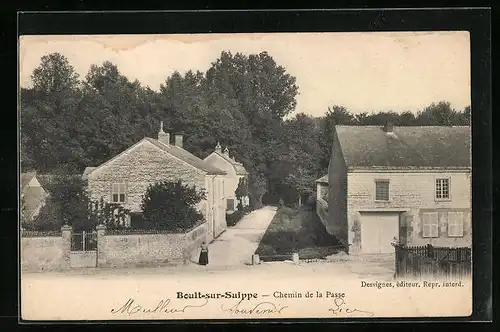 AK Boult-sur-Suippe, Chemin de la Passe