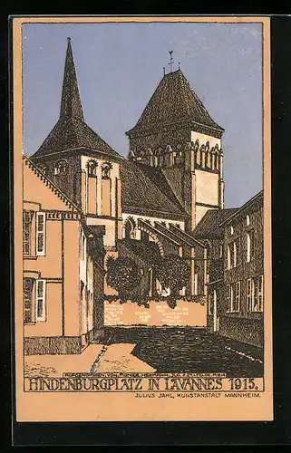 Künstler-AK Lavannes, Hindenburgplatz