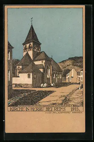 Künstler-AK Berru, Kirche