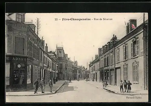 AK Fère-Champenoise, Rue de Sézanne