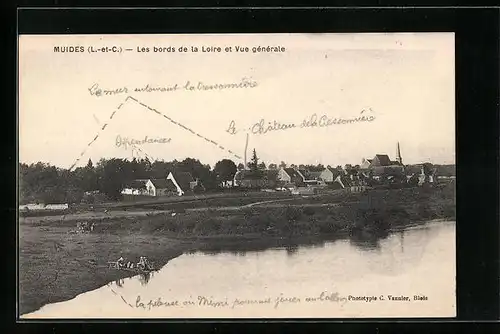 AK Muides à Mer, Les bords de la Loire et Vue generale