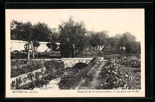 AK Muides, Chateau de la Cressonniere - Le Pont sur le Ru