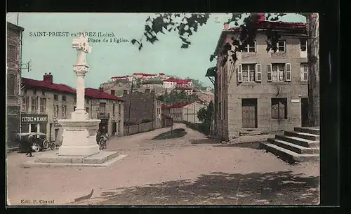AK Saint-Priest-en-Jarez, Place de l'Eglise