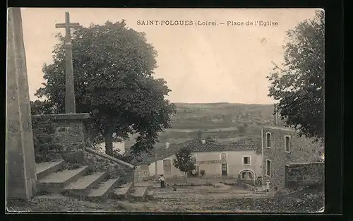 AK Saint-Polgues, Place de l`Eglise