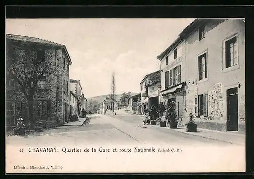 AK Chavanay, Quartier de la Gare et route Nationale