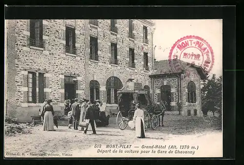 AK Mont-Pilat, Grand-Hotel, Depart de la voiture pour la Gare de Chavanay