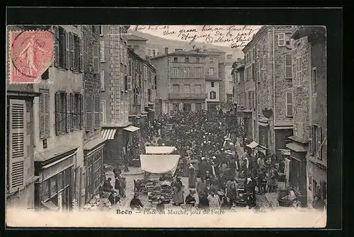 AK Boen, Place du Marche, jour de Foire