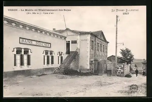 AK Usson, La Mairie et l`Etablissement des Bains