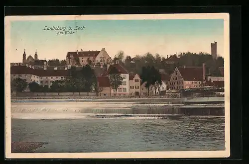 AK Landsberg a. Lech, am Wehr