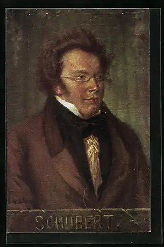 Künstler-AK Portrait des Komponisten Franz Schubert