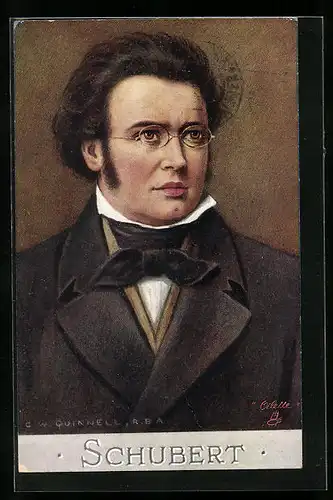 Künstler-AK Portrait des Komponisten Franz Schubert