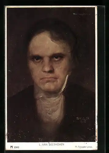 Künstler-AK Ludwig van Beethoven im Portrait