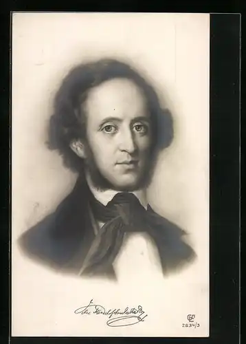 AK Komponist Felix Mendelssohn Bartholdy im Portrait