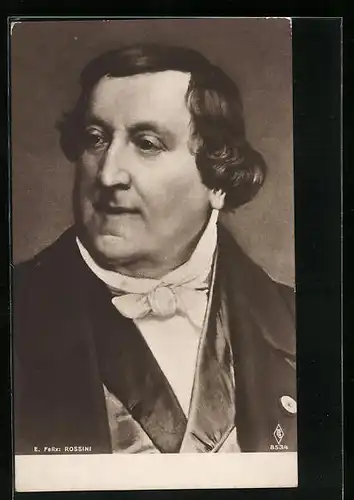 AK Komponist Gioachino Antonio Rossini im Portrait