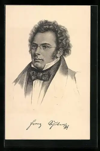 AK Portrait des Komponisten Franz Schubert