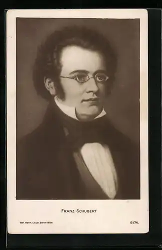 AK Komponist Franz Schubert als junger Mann im Portrait