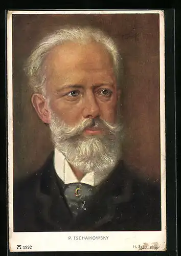 AK Komponist Pjotr Iljitsch Tschaikowsky im Portrait
