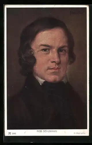 Künstler-AK Komponist Robert Schumann im Portrait