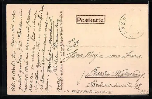 Künstler-AK Ansbach, Festpostkarte der 700 Jahrfeier 1921