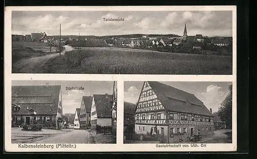 AK Kalbensteinberg /Mittelfr., Gasthaus von Wilh. Ott, Ortsansicht