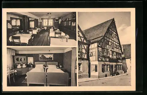 AK Rothenburg o. Tauber, Gasthaus zum Breiterle, Innenansichten