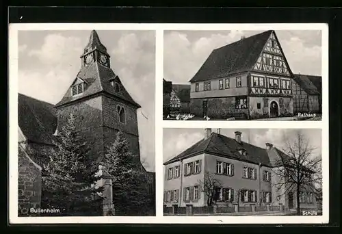 AK Bullenheim, Kirche, Rathaus und Schule