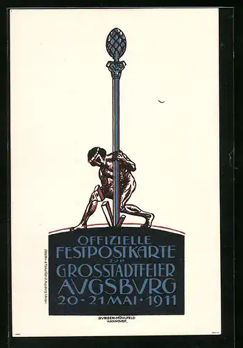 AK Augsburg, Grossstadtfeier, Verein zur Hebung des Fremdenverkehrs 1911