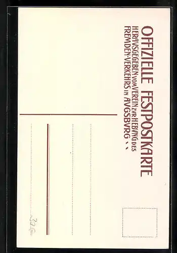 AK Augsburg, Grossstadtfeier, Verein zur Hebung des Fremdenverkehrs 1911