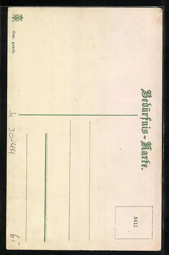 AK Lebensmittelmarken für Milch, Fleisch, Eier und Seife, Kriegsnot