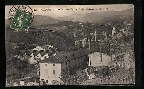 AK Pèlussin, Vue d`Usines dans la Rivière