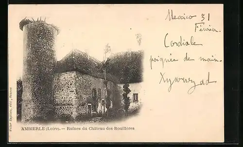 AK Ambierle, Ruines du Chateau des Rouilleres