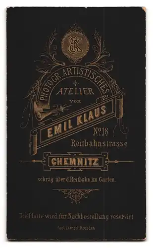 Fotografie Emil Klaus, Chemnitz, Reitbahnstr. 18, Portrait charmanter junger Mann im eleganten Anzug