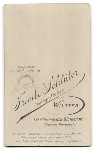 Fotografie Friedr. Schlüter, Wilster, Blumenstr., Portrait bildschönes Fräulein mit Dutt in eleganter Bluse