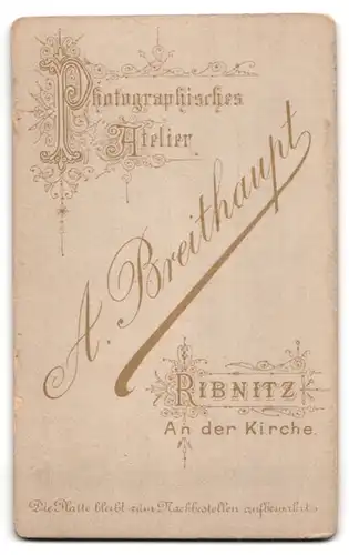 Fotografie A. Breithaupt, Ribnitz, An der Kirche, Portrait stattlicher Herr mit Schnurrbart