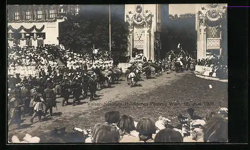 AK Kaiser-Jubiläums-Huldigungs-Festzug Wien 12. Juni 1908