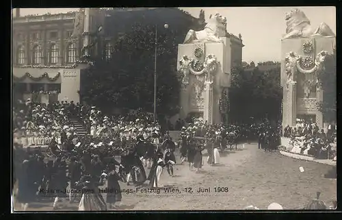 AK Kaiser-Jubiläums-Huldigungs-Festzug Wien 12. Juni 1908