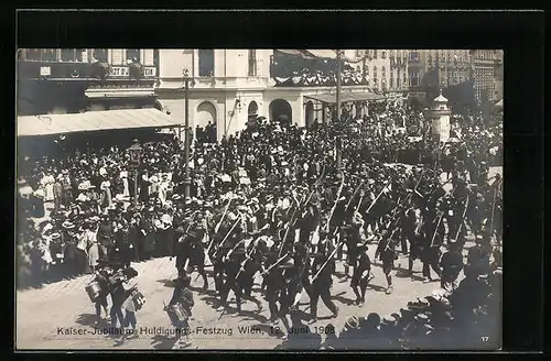 AK Kaiser-Jubiläums-Huldigungs-Festzug Wien 12. Juni 1908