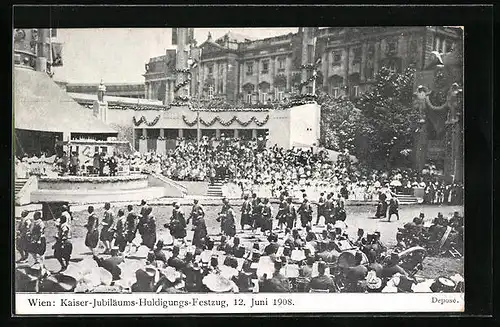 AK Wien, Kaiser-Jubiläums-Huldigungs-Festzug, 12. Juni 1908