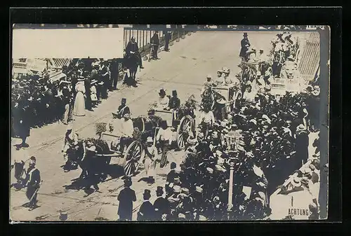 AK Festzug zur Kaiserhuldigung in Wien 1908