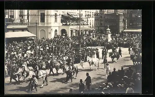 AK Kaiser-Jubiläums-Huldigungs-Festzug Wien, 12. Juni 1908