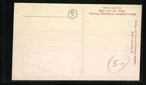 AK Kaiser-Jubiläums-Huldigungs-Festzug Wien, 12. Juni 1908, Historische Gruppe