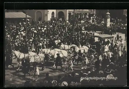AK Kaiser-Jubiläums-Huldigungs-Festzug, Wien 1908, Hofreisekutsche