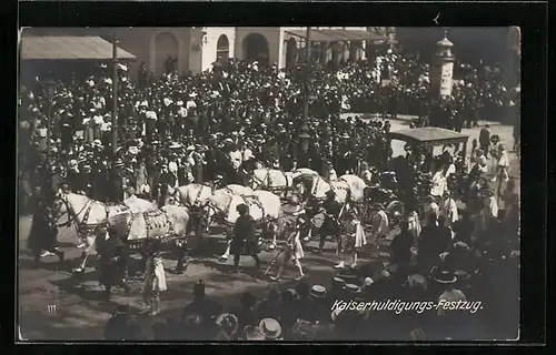 AK Kaiser-Jubiläums-Huldigungs-Festzug, Wien 1908, Hofreisekutsche