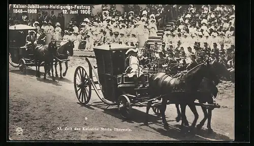 AK Kaiser-Jubiläums-Huldigungs-Festzug, Wien 12. Juni 1908, Gr. XI. Zeit der Kaiserin Maria Theresia