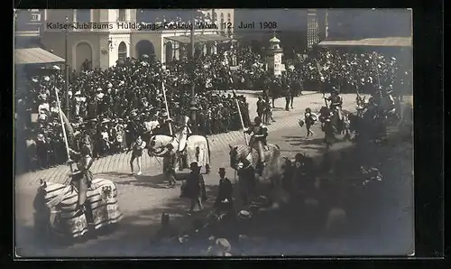 AK Kaiser-Jubiläums-Huldigungsfestzug, Wien 12. Juni 1908, Historische Ritter