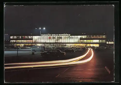 AK Berlin-Schönefeld, Flughafen bei Nacht