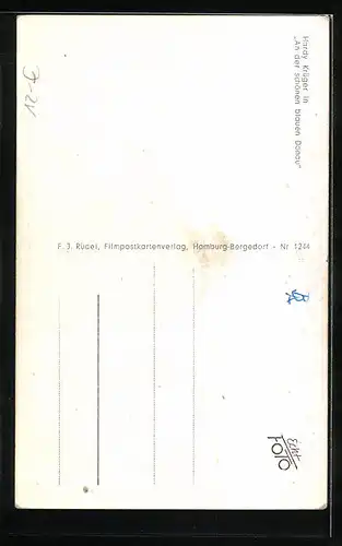 AK Schauspieler Hardy Krüger in An der schönen blauen Donau, Autograph