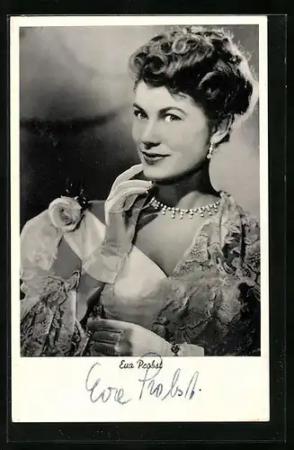 AK Schauspielerin Eva Probst in dem Film Hoheit lassen bitten, Autograph